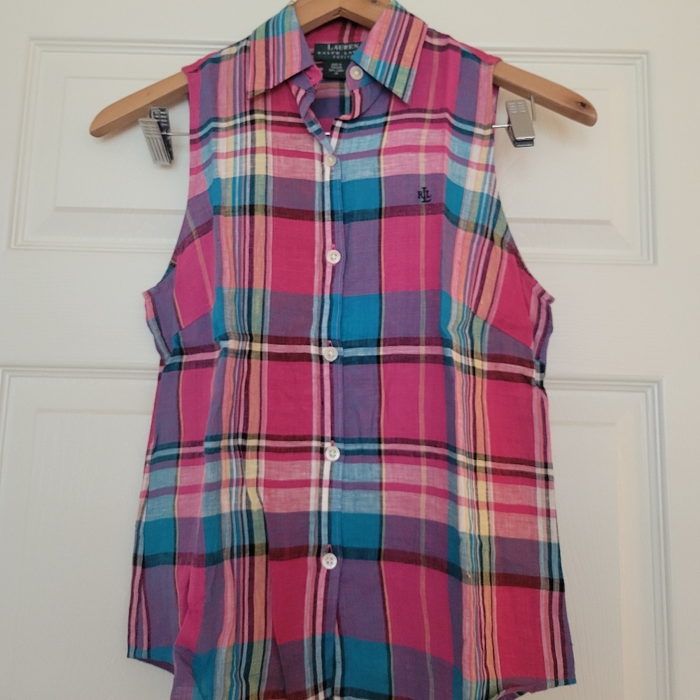 Lauren, Ralph Lauren, sleeveless, Linen